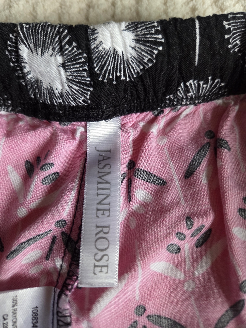 100% Rayon Pajama Shorts | XL Jasmine Rose - Picture 3 of 5